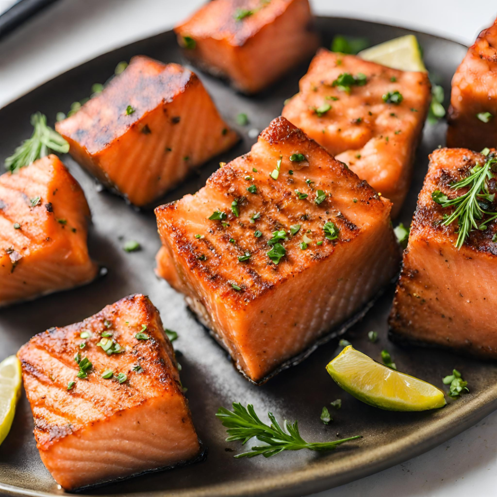 jerk salmon bites