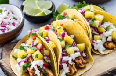 Jamaican jerk chicken tacos with pineapple salsa