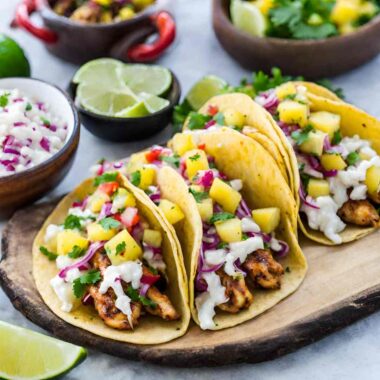 Jamaican jerk chicken tacos with pineapple salsa