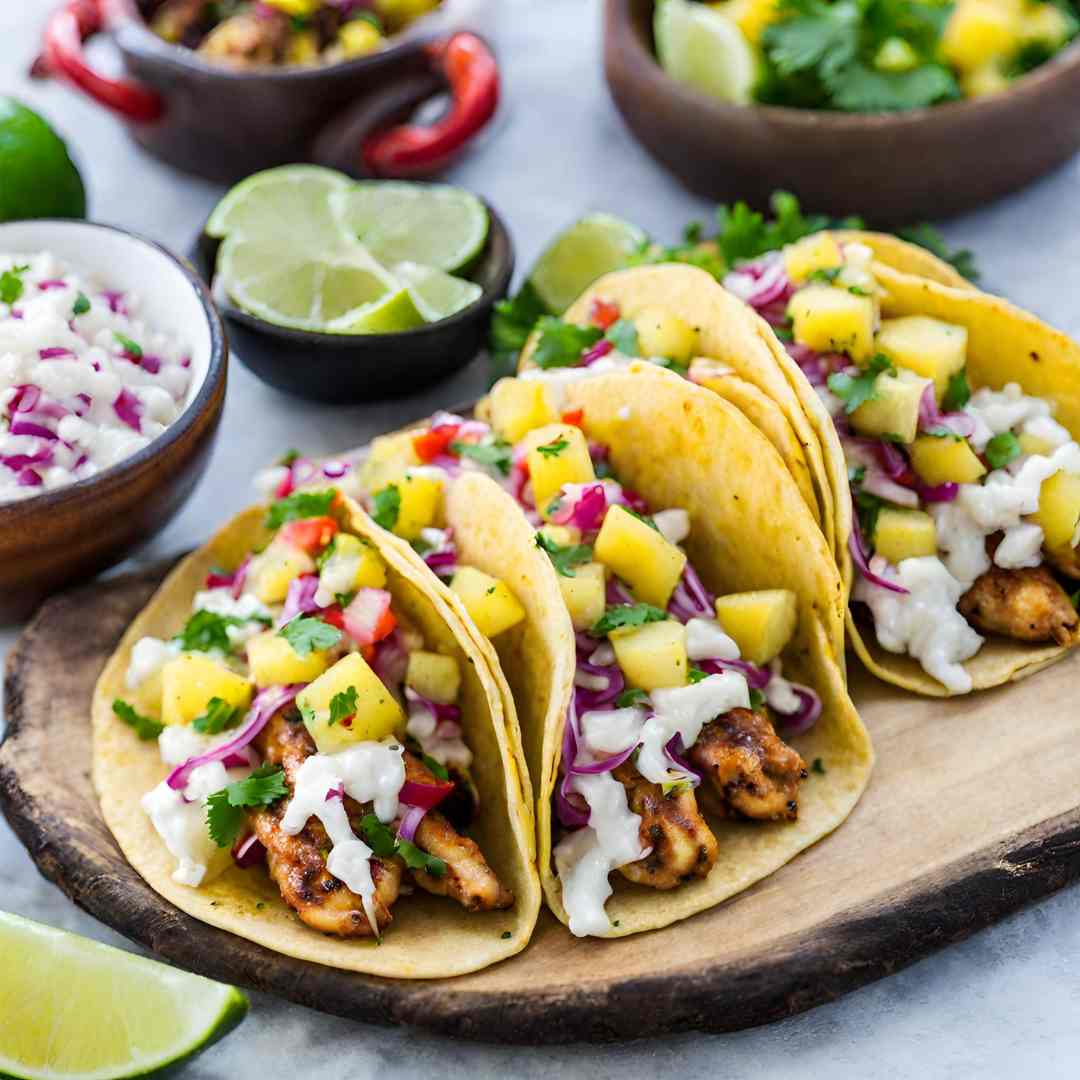 Jamaican Jerk Chicken Tacos with Pineapple Salsa - The Local Barrel