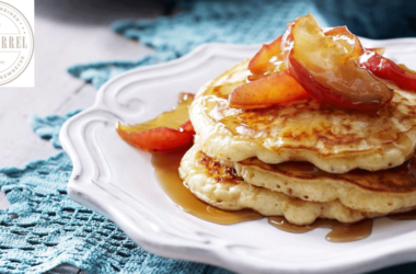 Buttermilk Pancakes with Maple Syrup Apples