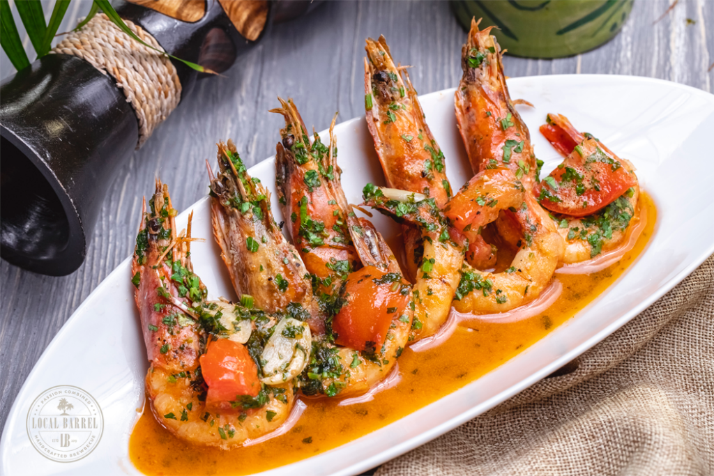Shrimps with Sauce and Herbs