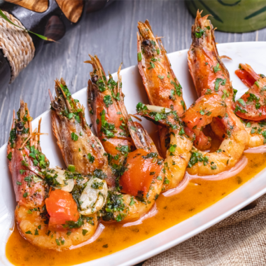 Shrimps with Sauce and Herbs