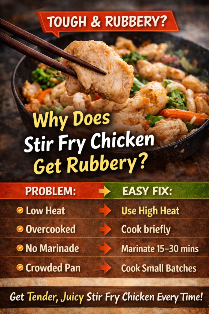 Why stir fry chicken gets rubbery