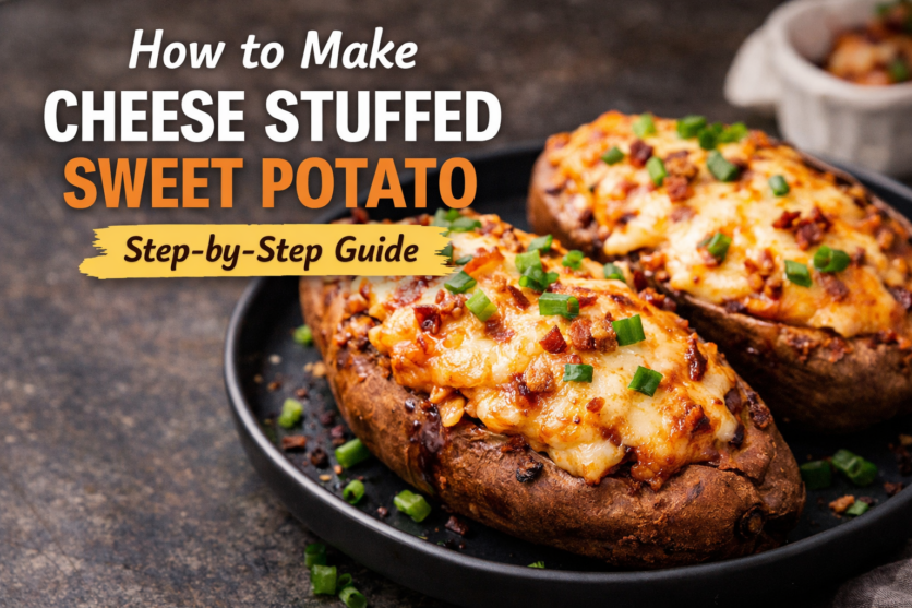 How to make Cheese stuffed sweet potato Recipe