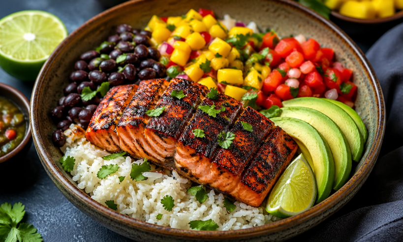 Caribbean Jerk Salmon Bowl Recipe