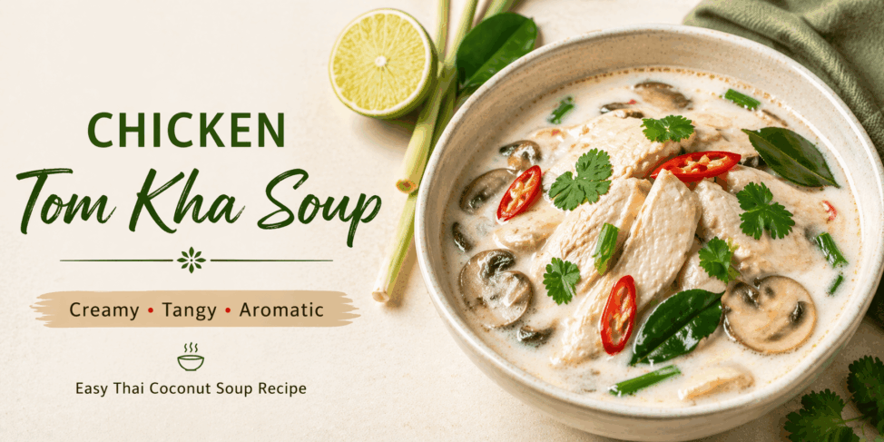 Chicken Tom Kha Soup Recipe (Gai) - Thai Coconut Soup
