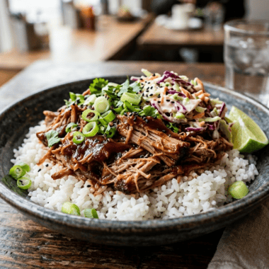 pulled pork and rice bowl recipe