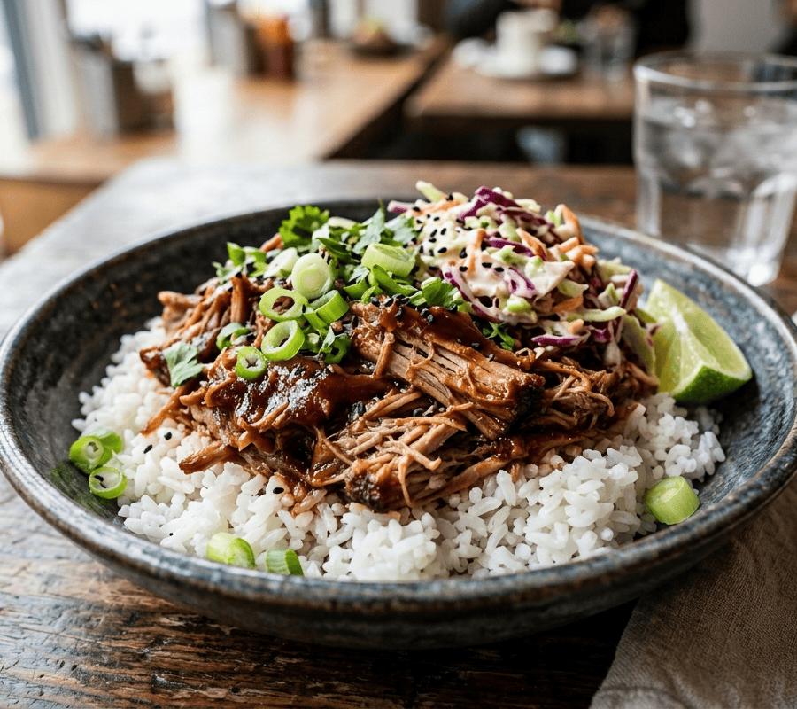 pulled pork and rice bowl recipe